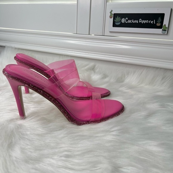New Women’s BCBGeneration Tenia With Translucent Straps And Rhinestones Size 9.5 - Picture 3 of 6